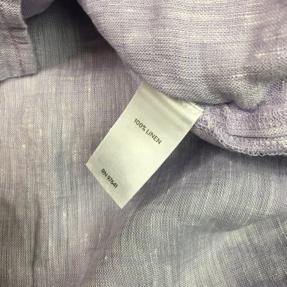 J. Jill Love Linen Button Down Shirt Lavender Long Sleeve 100% Linen Womens XL - Picture 4 of 10